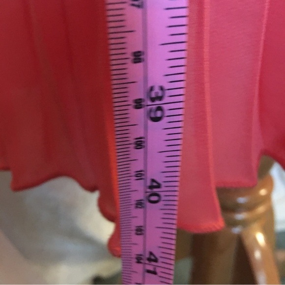 Pretty Garden Orange/salmon color V neck pleated dress Medium - Picture 6 of 9